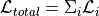 \mathcal{L}_{total} = \Sigma_{i} \mathcal{L} _i